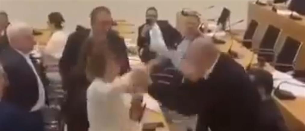 Γεωργία: Βουλευτίνα χτύπησε συνάδερφό της στο κεφάλι με ένα μπουκάλι νερό (βίντεο)