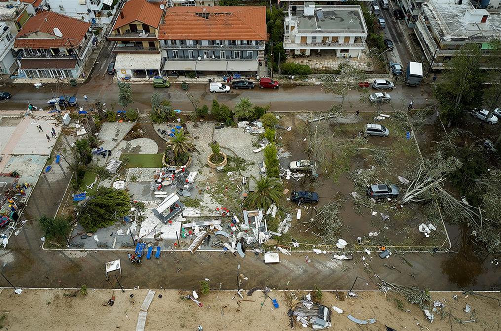 Χαλκιδική - αεροφωτογραφίες - καταιγίδα - καταστροφές