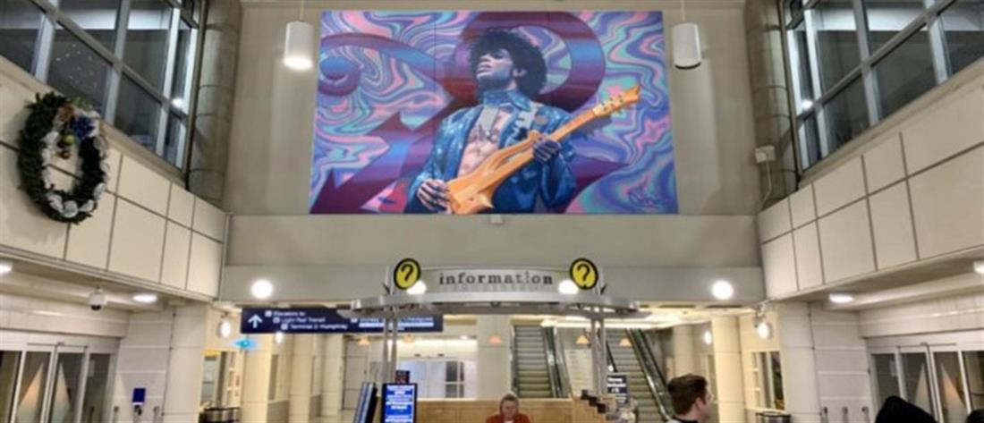 Γιγαντιαία τοιχογραφία του Prince σε αεροδρόμιο