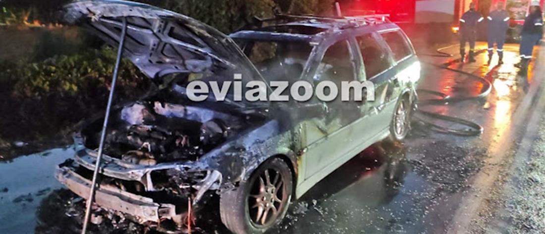 Εύβοια: Αυτοκίνητο τυλίχτηκε στις φλόγες εν κινήσει