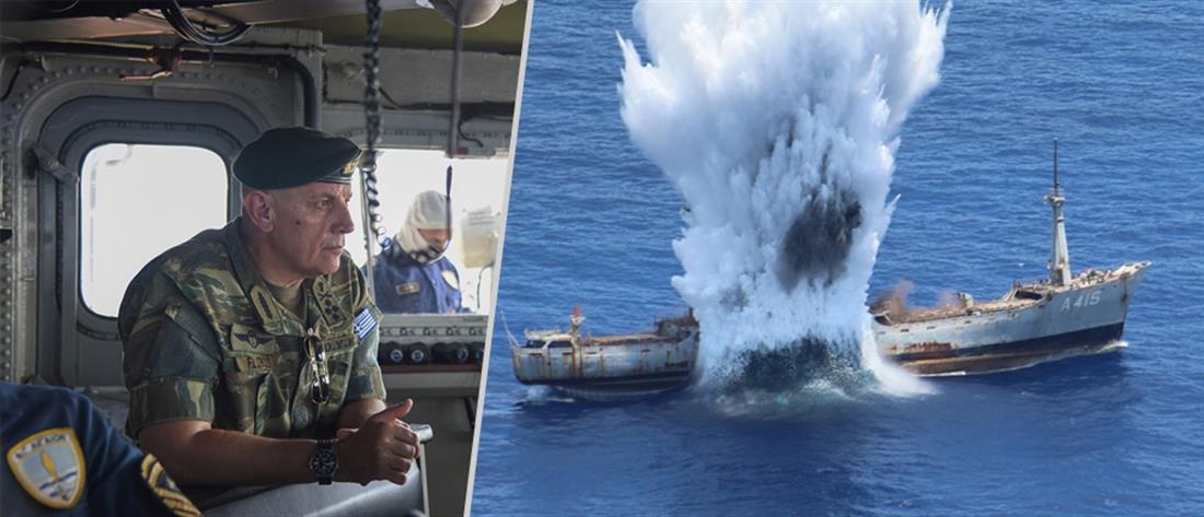 Εντυπωσιακή άσκηση με πραγματικά πυρά και βύθιση πλοίου με τορπίλη (εικόνες)