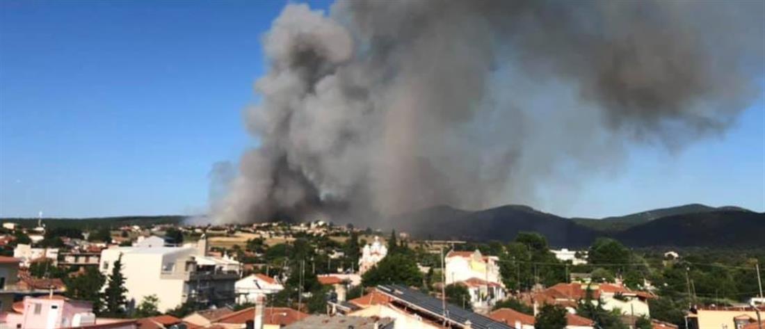 Μεγάλη πυρκαγιά στη Ροδόπη: κοντά στα σπίτια οι φλόγες (βίντεο)