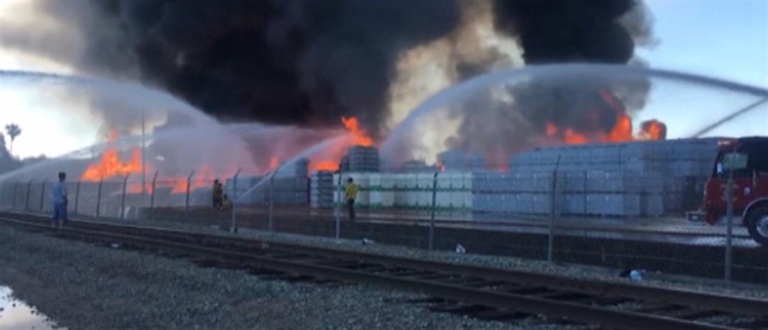 Φωτιά σε εργοστάσιο (βίντεο)