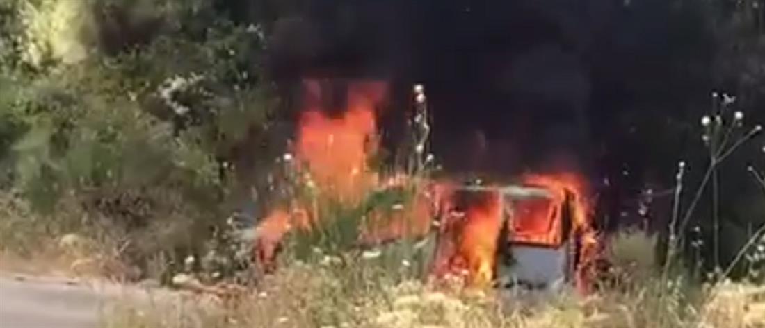 Πυρκαγιά στη Λευκάδα (βίντεο)