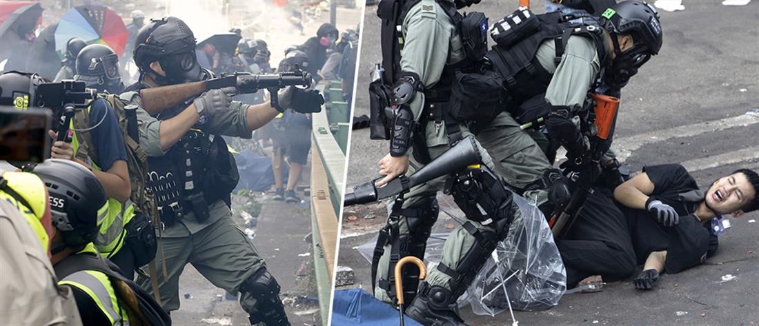 Χονγκ Κονγκ: Σφαίρες, μάχες σώμα με σώμα και εικόνες πολέμου στο Πολυτεχνείο