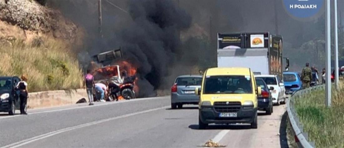 Τροχαίο - Ρόδος: Νεκρός μετά από σύγκρουση γουρούνας με φορτηγό (εικόνες)