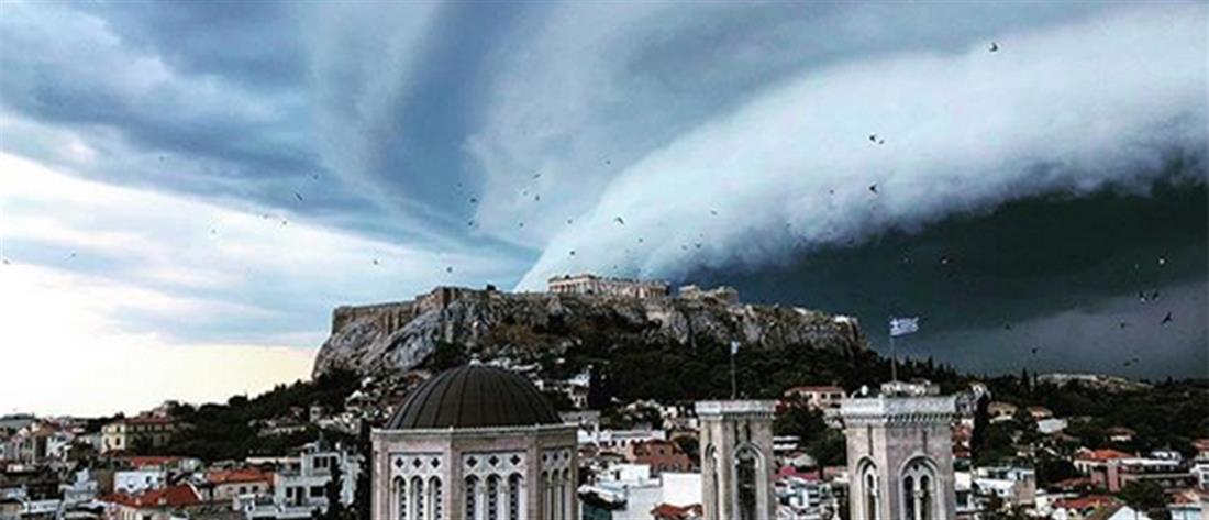 Σκοτείνιασε ο ουρανός της Αττικής - Ξαφνική καταιγίδα (εικόνες)