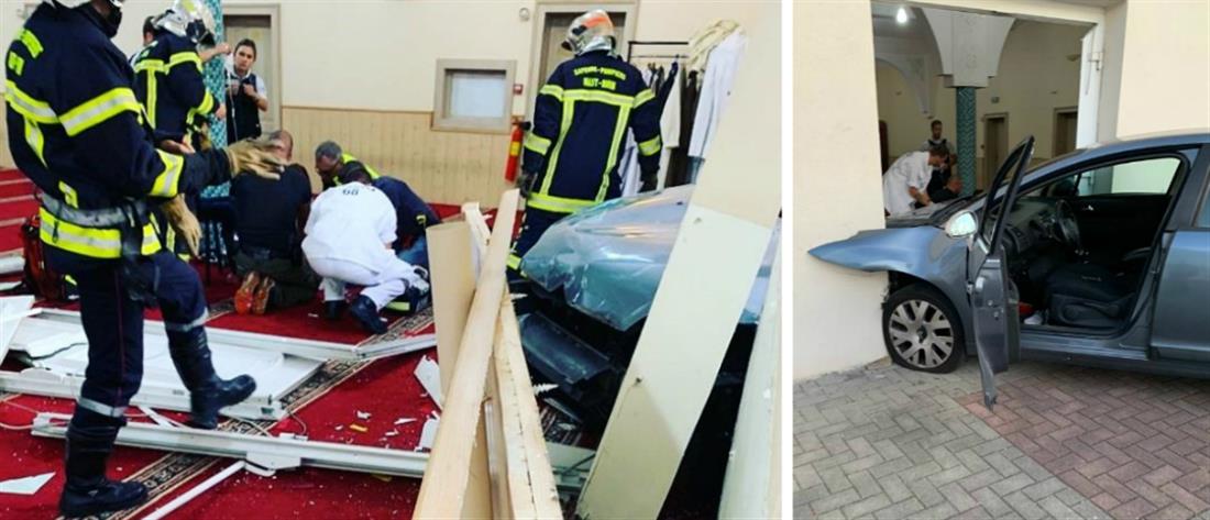 Οδηγός “κάρφωσε” το αυτοκίνητό του στην είσοδο τζαμιού (εικόνες)