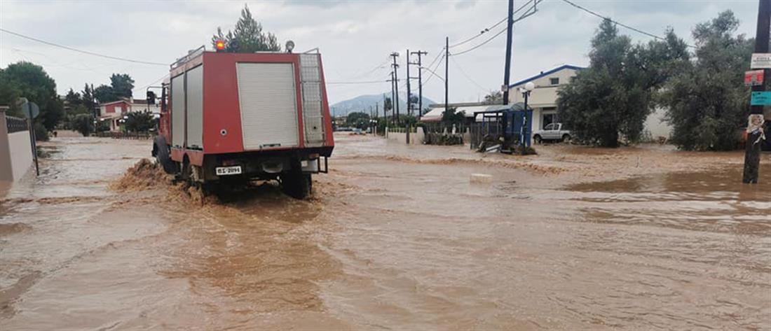 Εύβοια: η “Θάλεια” έριξε 300 χιλιοστά βροχής σε οκτώ ώρες στη Στενή
