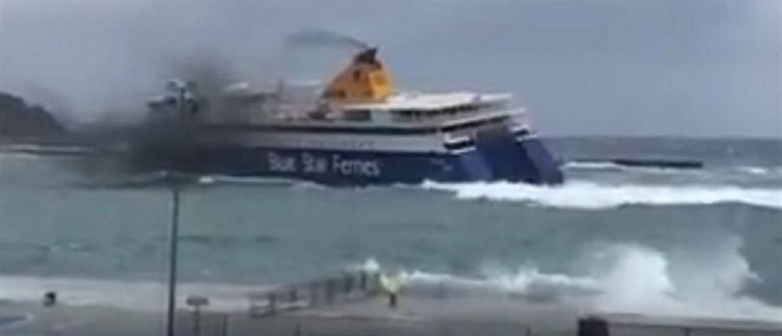 Βίντεο: Η μάχη για να δέσει το Blue Star Naxos με 8 μποφόρ