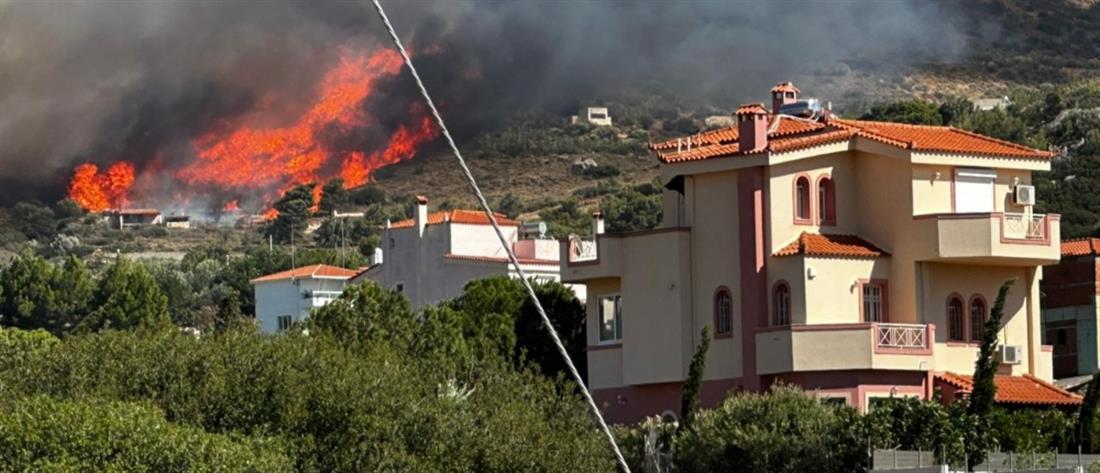 Φωτιά στον Κουβαρά: Μαίνεται εκτός ελέγχου - Μηνύματα για εκκενώσεις