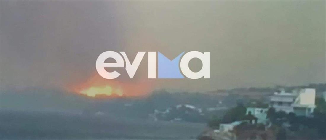 Φωτιά στην Εύβοια: Εντολή εκκένωσης στο Μαρμάρι (βίντεο)