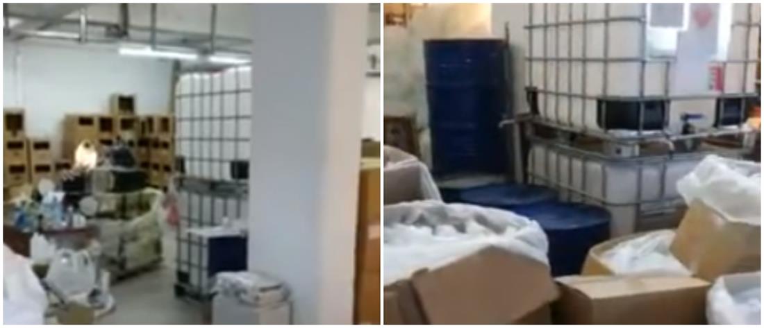 Στη “φάκα” του ΣΔΟΕ παράνομο παρασκευαστήριο με χιλιάδες αντισηπτικά (βίντεο)