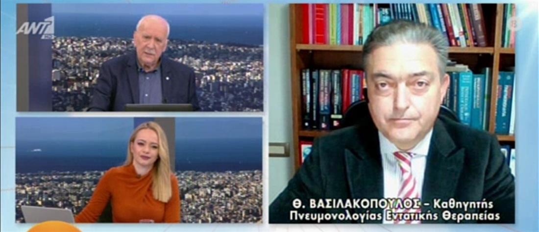 Βασιλακόπουλος: Διευκρινίσεις στον ΑΝΤ1 για τις μάσκες, το εμβόλιο και την κολχικίνη (βίντεο)