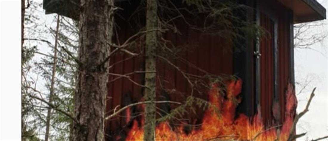 Σουηδία: Φωτισμός που μοιάζει με... φωτιά σε δάσος
