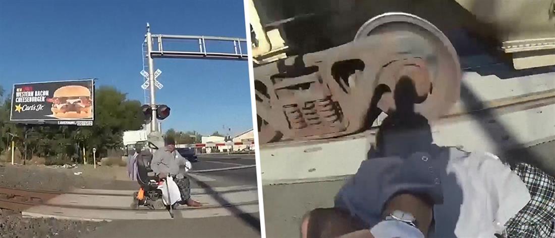 Ηρωίδα αστυνομικός έσωσε άνδρα σε αναπηρικό αμαξίδιο από διερχόμενο τρένο (βίντεο)