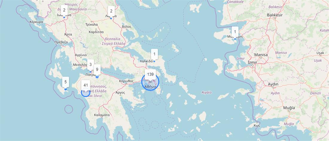 Κορονοϊός: Διαδραστικός χάρτης με τα κρούσματα στην Ελλάδα