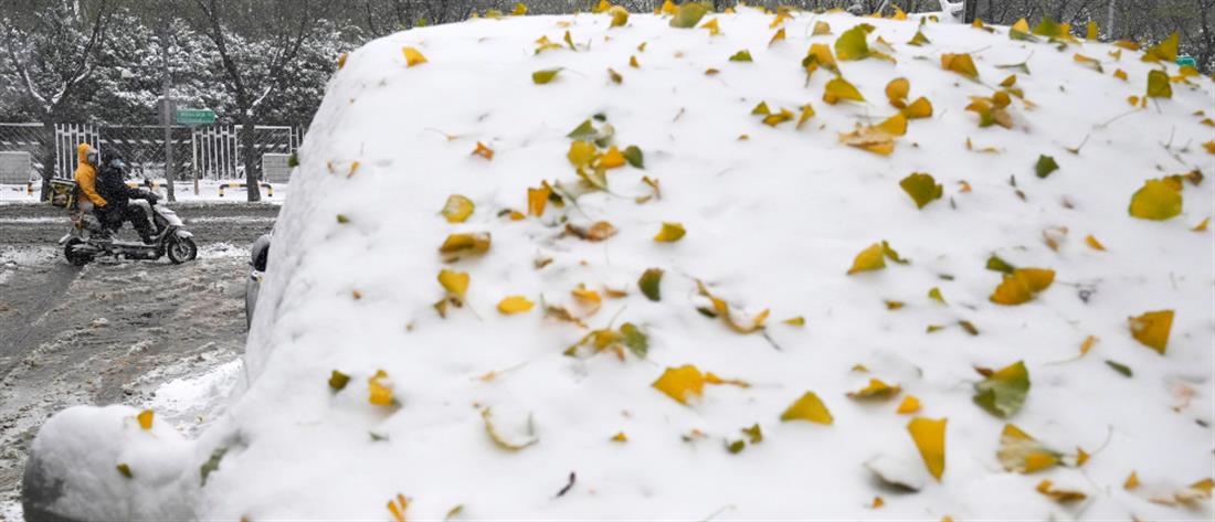 Κίνα: Κακοκαιρία με φθινοπωρινό χιόνι (εικόνες)