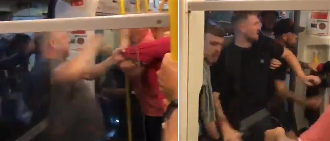 Άγριο ξύλο μεταξύ οπαδών στο μετρό του Λονδίνου (βίντεο)